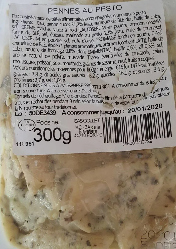 Pennes au pesto