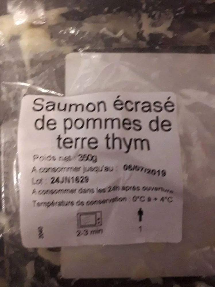 saumon écrasé de pomme de terre thym