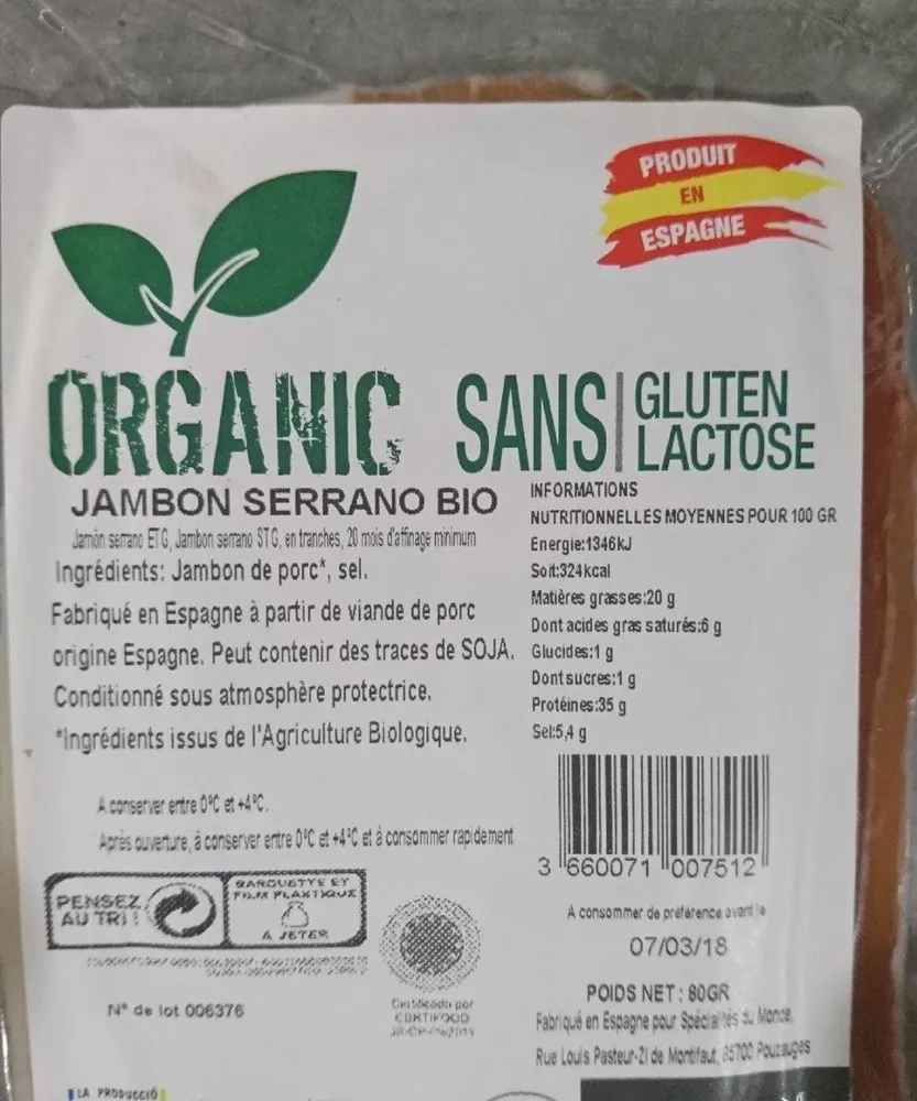 Jambon Serrano Bio