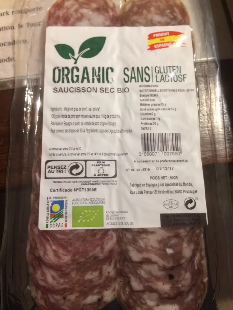 Saucisson sec bio