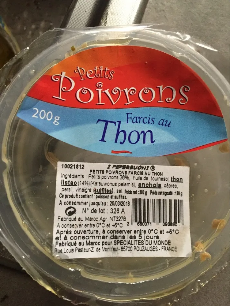 Petits poivrons farcis au thon