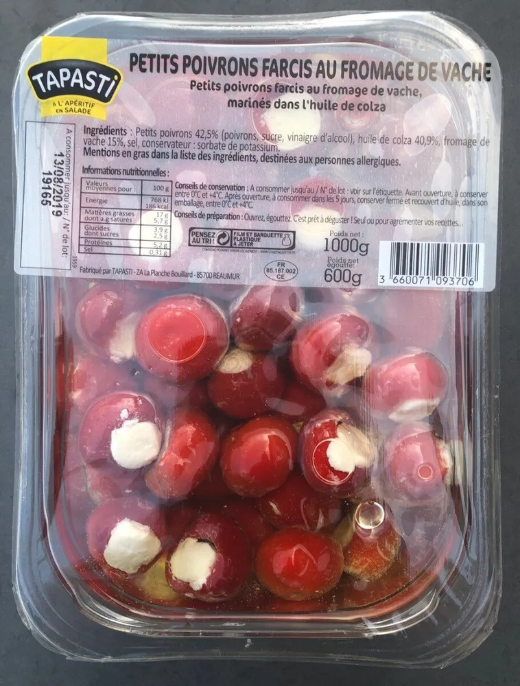Petits poivrons farcis au fromage de vache