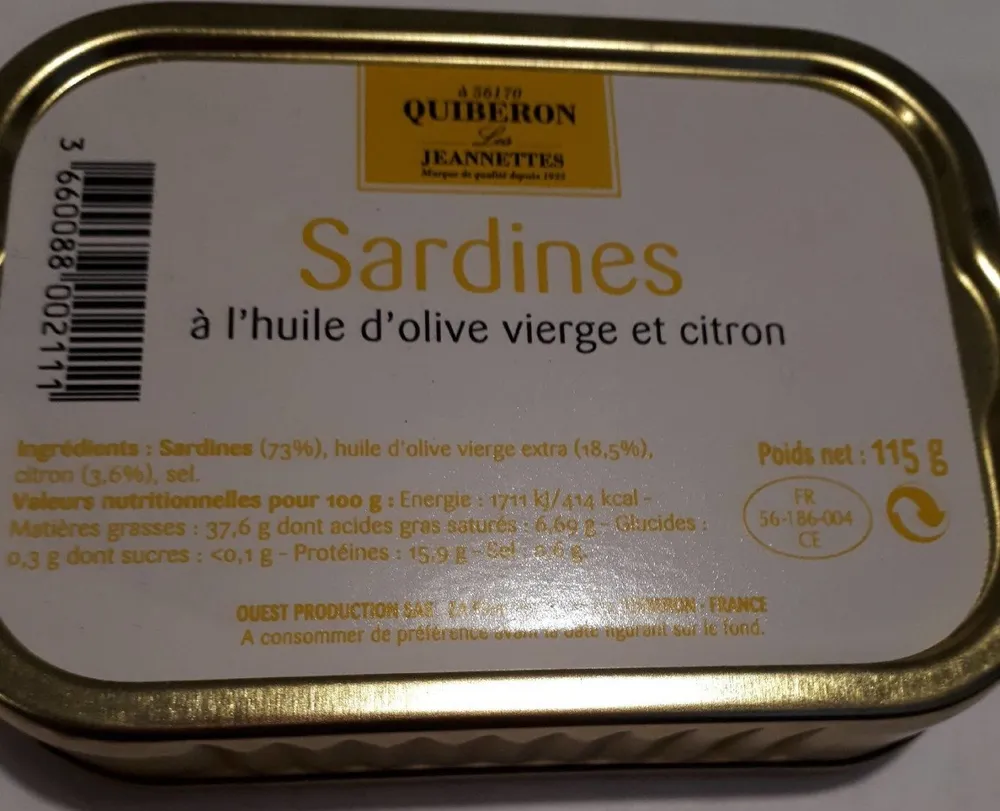 Sardines à  l huile  et citron