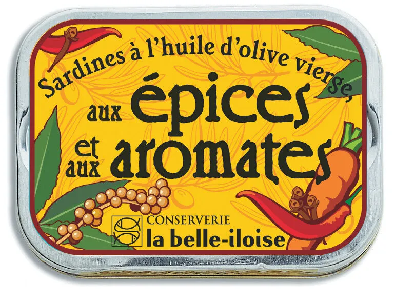 Sardines à l'huile d'olive, aux épices et aux aromates