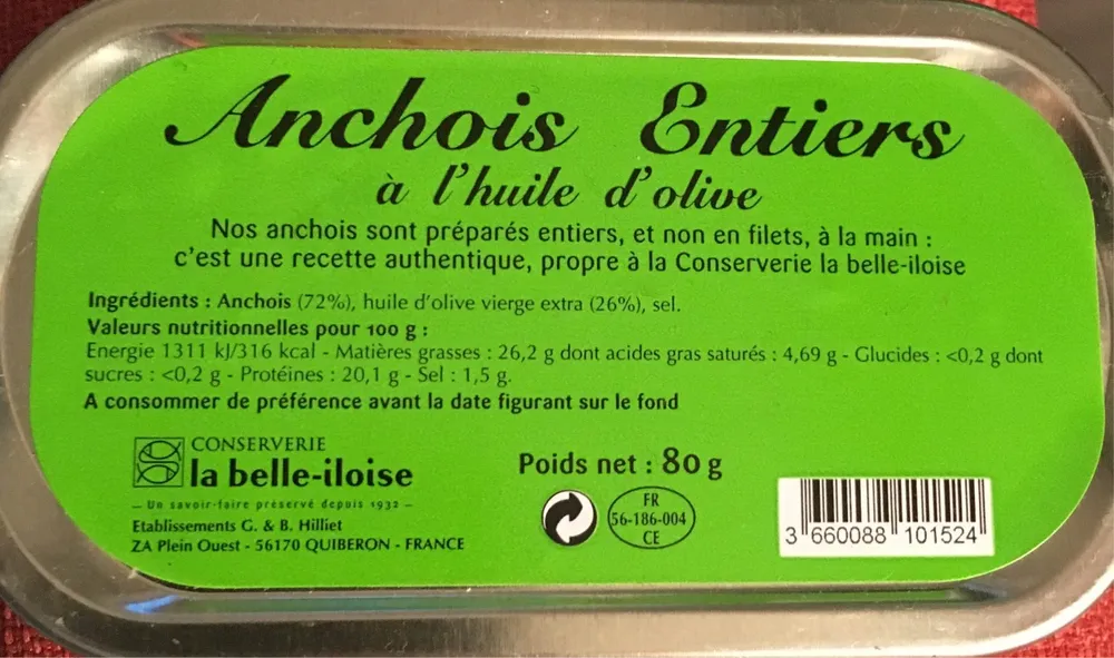 Anchois Entiers