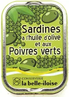 Sardines à l'huile d'olive et aux poivres verts