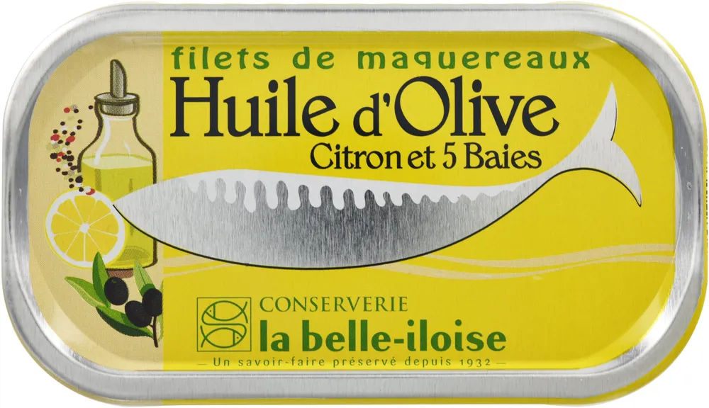 Filets de maquereaux à l'huile d'olive, citron et 5 baies