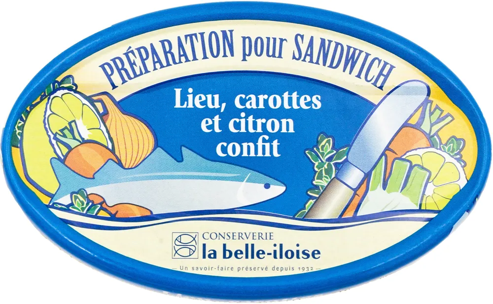 Préparation pour sandwich lieu, carottes et citron confit