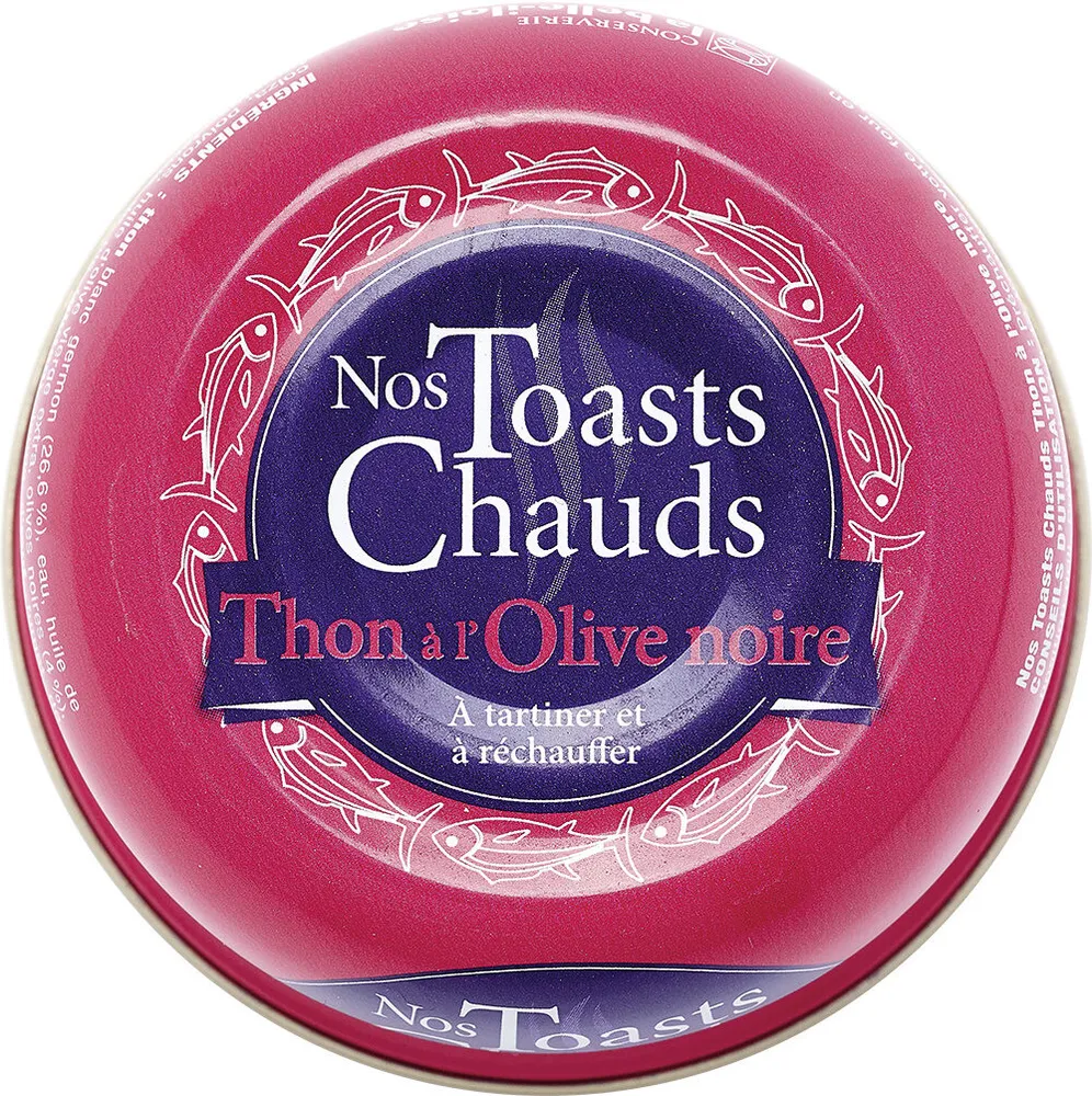 Nos toasts chauds thon à l'olive noire
