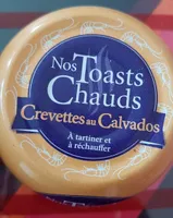 Toasts chauds crevettes au calvados