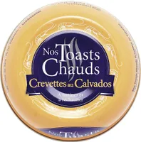 Nos toasts chauds crevettes au calvados