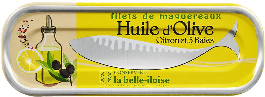 Filets de maquereaux à l'huile d'olive, citron et 5 baies