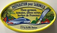 Préparation pour sandwich, thon germon, tomate, olives vertes…
