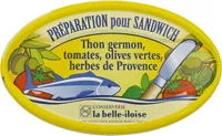 Préparation pour sandwich thon germon, tomates, olives vertes et herbes de Provence