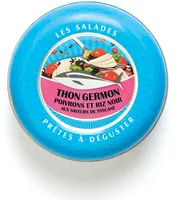 Ma salade poivrons, petit épeautre, riz noir et thon germon