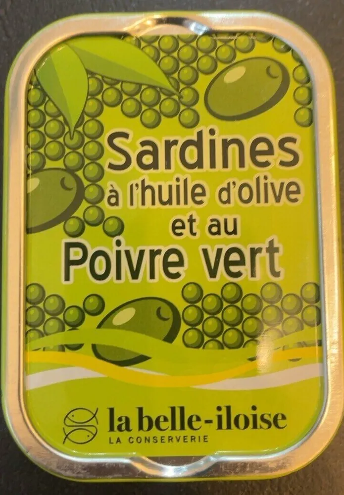 Sardines a l’huile d’olive et au poivre vert