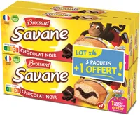 Brossard - lot de 3 savane pocket x 7 chocolat noir + 1 paquet offert - 756gr