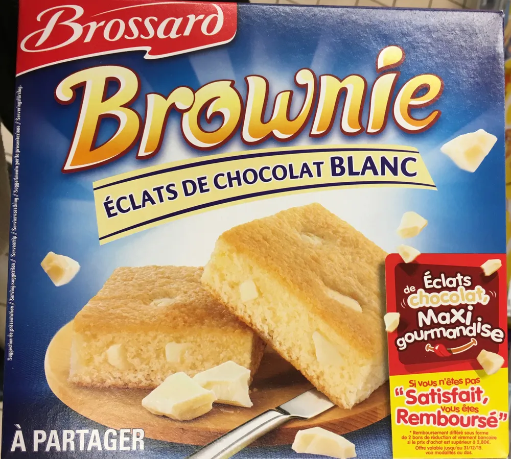 Brownie éclats de chocolat blanc à partager