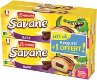 Brossard - lot de 3 savane pocket x 7 barr' chocolat + 1 paquet offert - 756gr