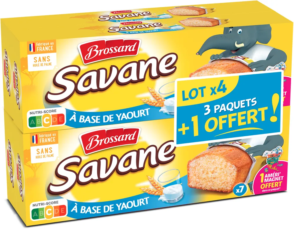 Brossard - lot de 3 savane pocket x 7 yaourt + 1 paquet offert - 840gr
