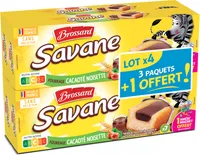 Brossard - lot de 3 savane pocket x 7 cacao noisettes + 1 paquet offert - 756gr