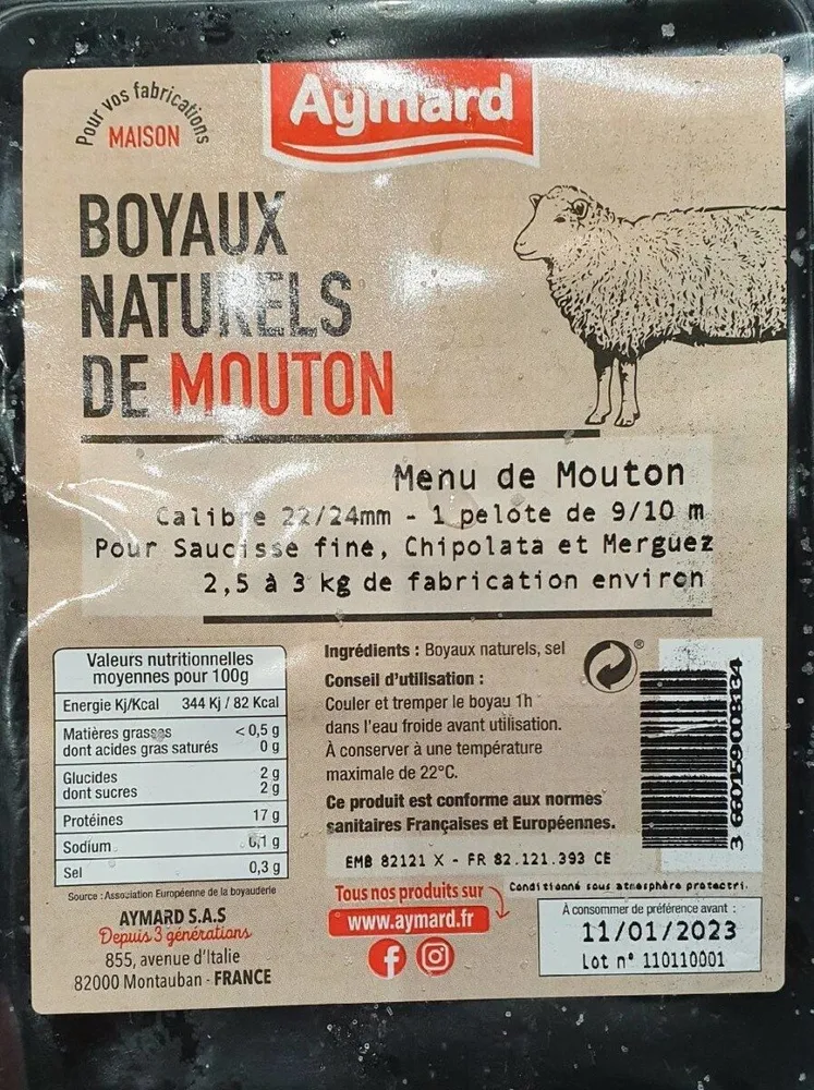 Boyaux naturels de mouton