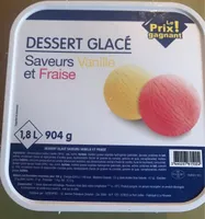 Dessert glacé vanille fraise
