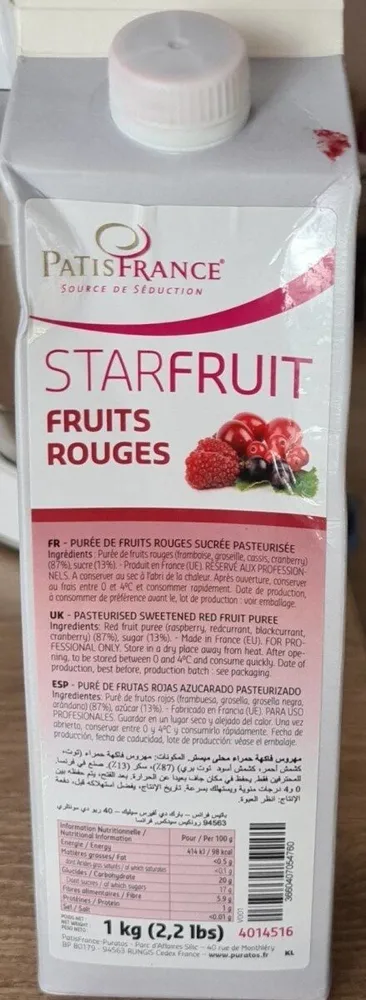 Purée  de fruits rouges