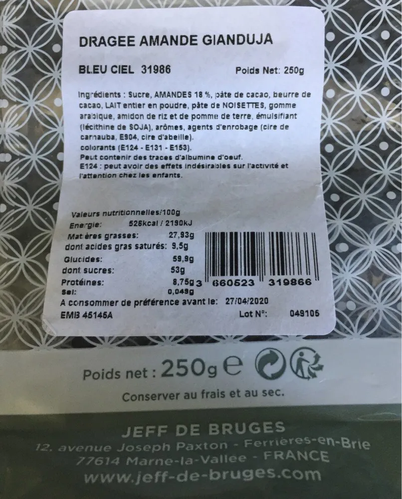 Dragées amande gianduja
