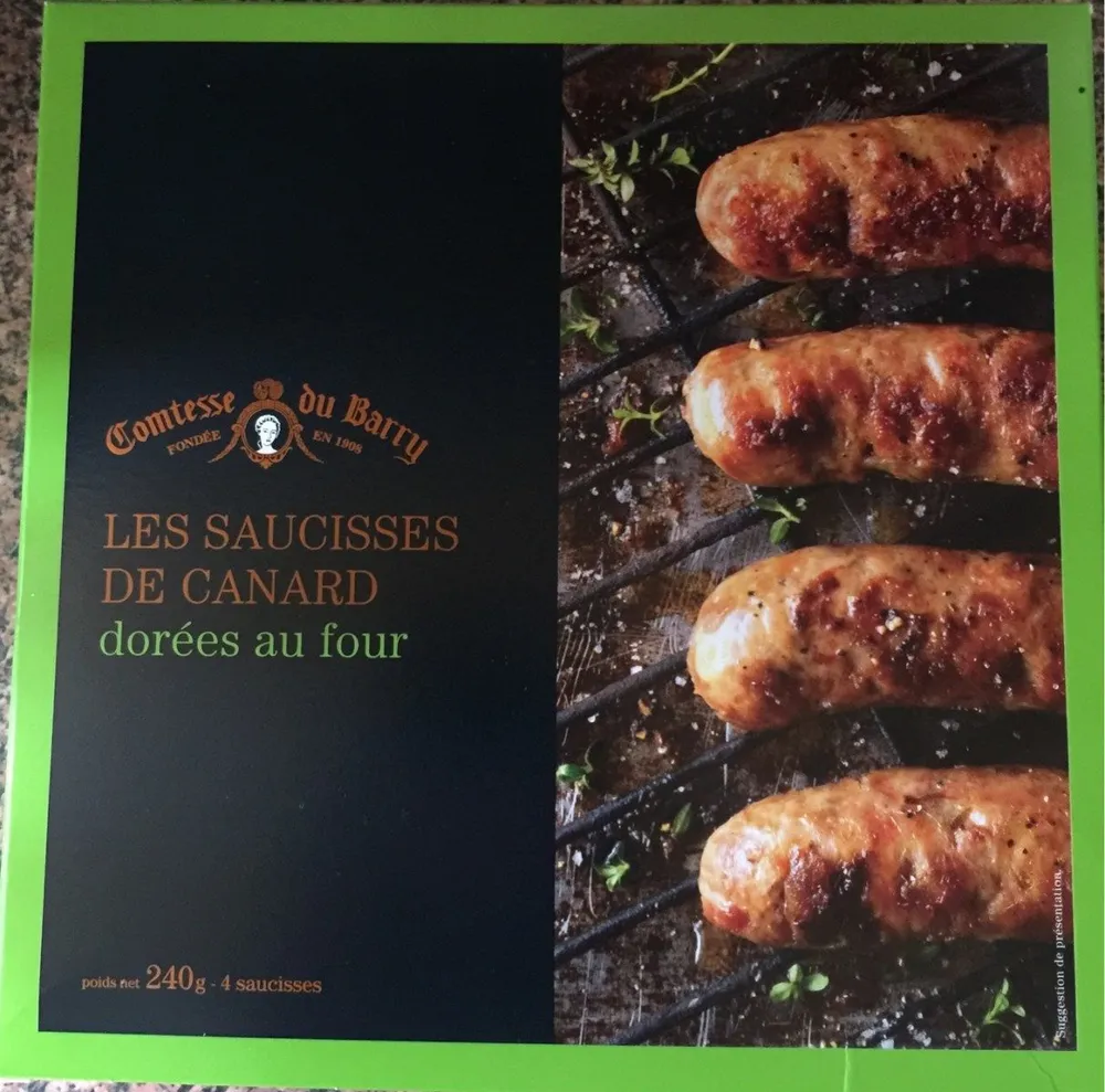 Les saucisses de canard dorées au four