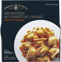 Les ravioli au confit de canard sauce bolognaise