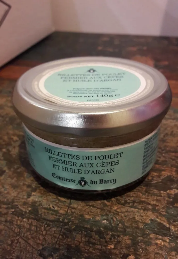 Rillettes de poulet fermier aux cepes et huile d argan