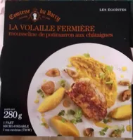 La volaille fermière mousseline de potimarron aux châtaignes