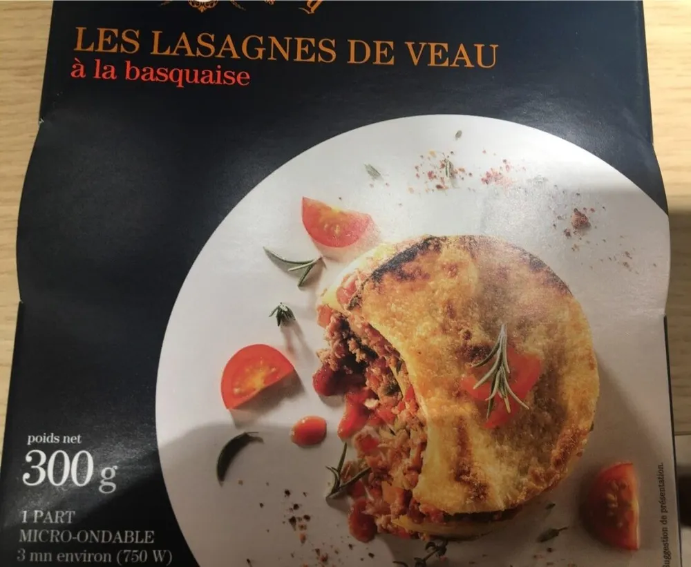 Lasagne de veau à la basquaise