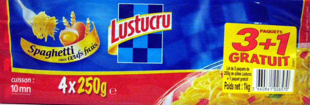 Spaghetti aux œufs frais (3 Paquets + 1 Gratuit)