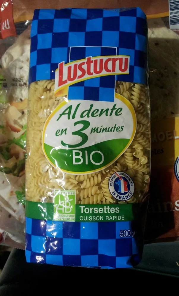 Lustucru Torsettes bio al dente en 3 minutes