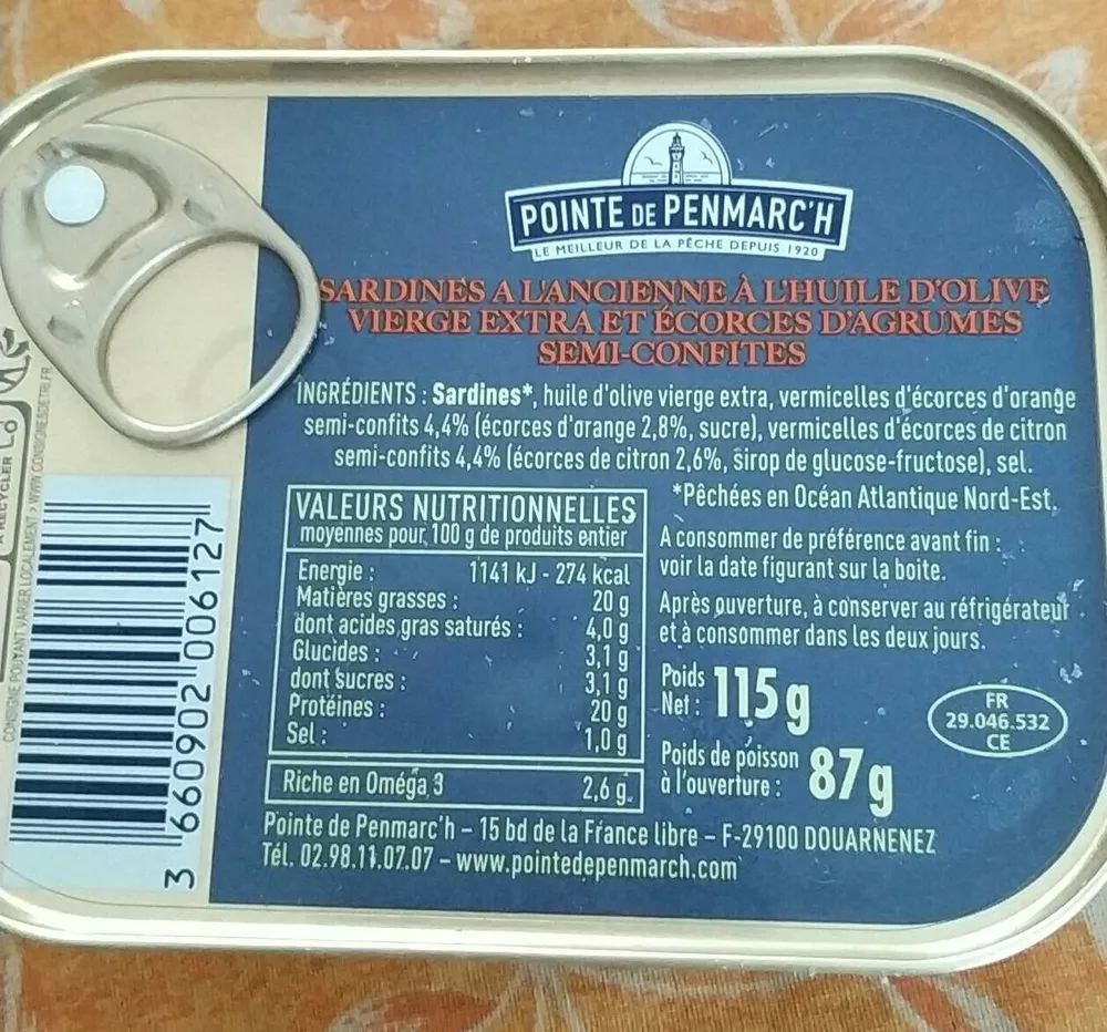 Sardines à l'huile d'olive et agrumes semi-confites