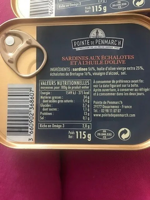 Sardine aux échalotes et à l'huile d'olive