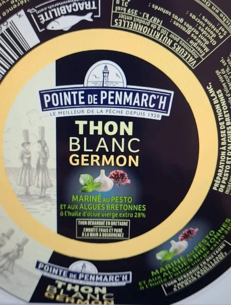 Thon blanc germon mariné au pesto et algues bretonnes