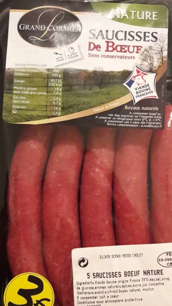 Saucisses de boeuf