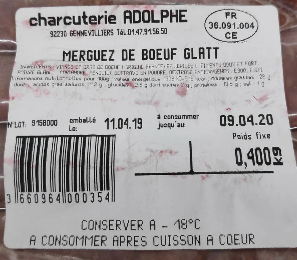 Merguez de boeuf