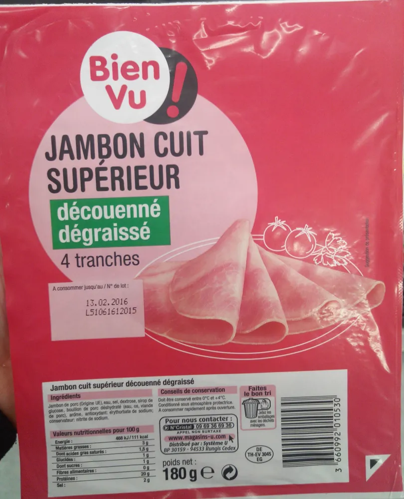 Jambon cuit supérieur