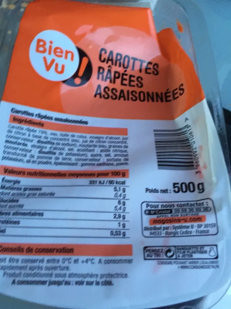 Carottes rapees assaisonnees