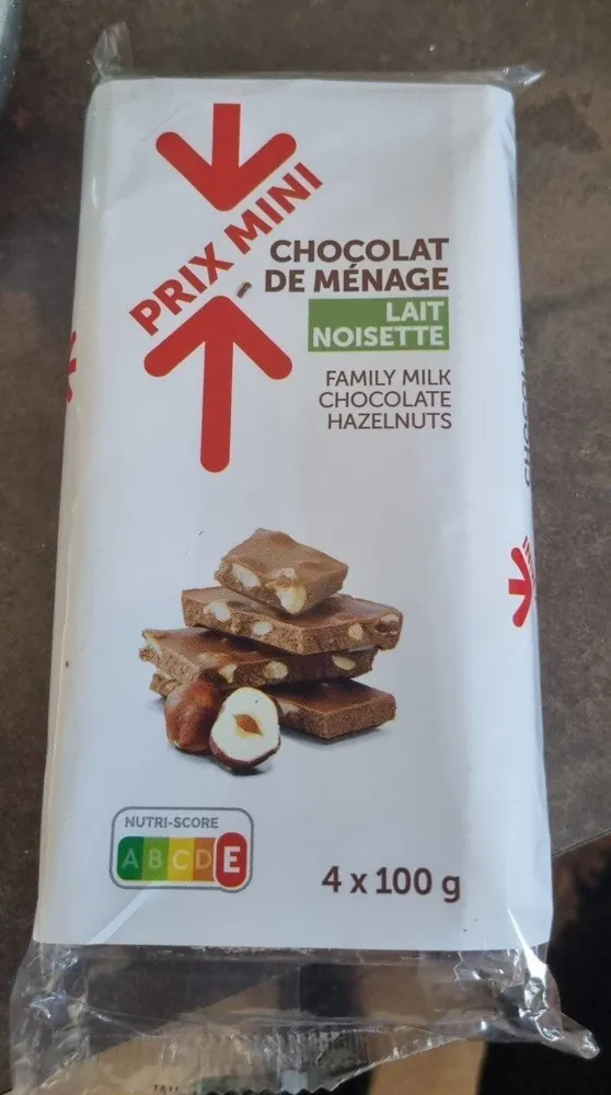 chocolat de ménage au lait noisette