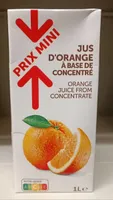 Jus d'orange à base de concentré