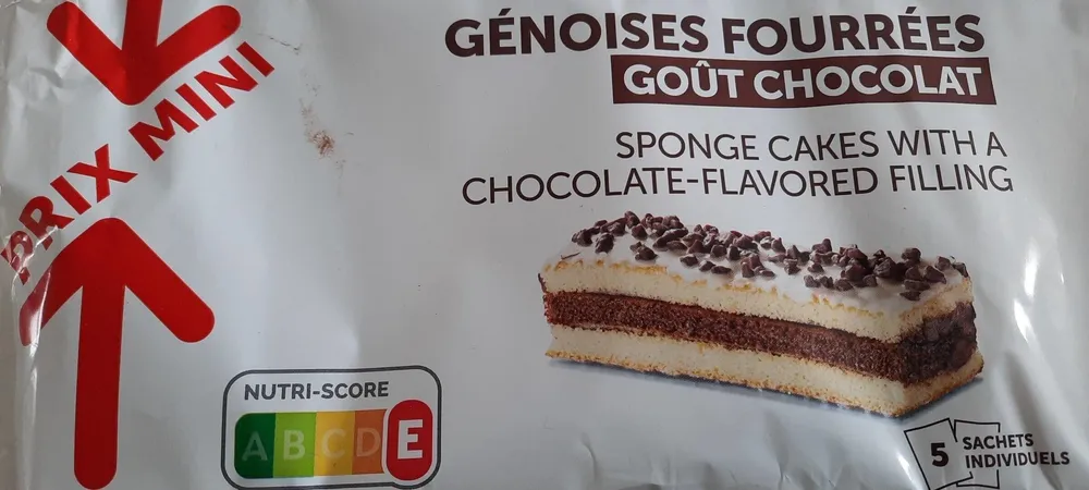 Génoises fourrées goût chocolat
