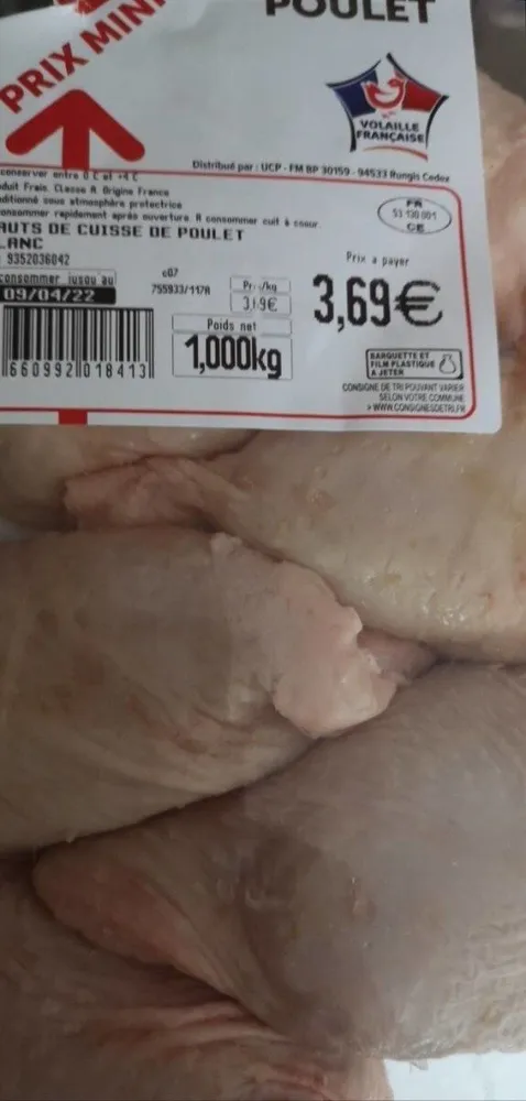 Haut de cuisse de poulet blanc