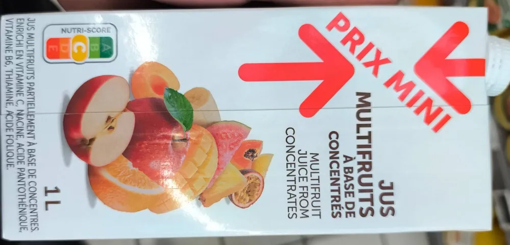 Jus multifruits à base de concentrés