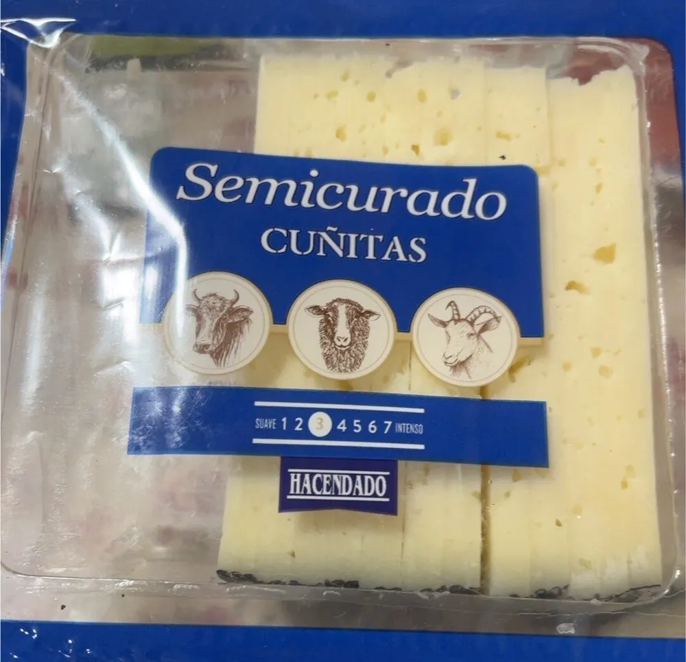 Queso semicurado cuñitas