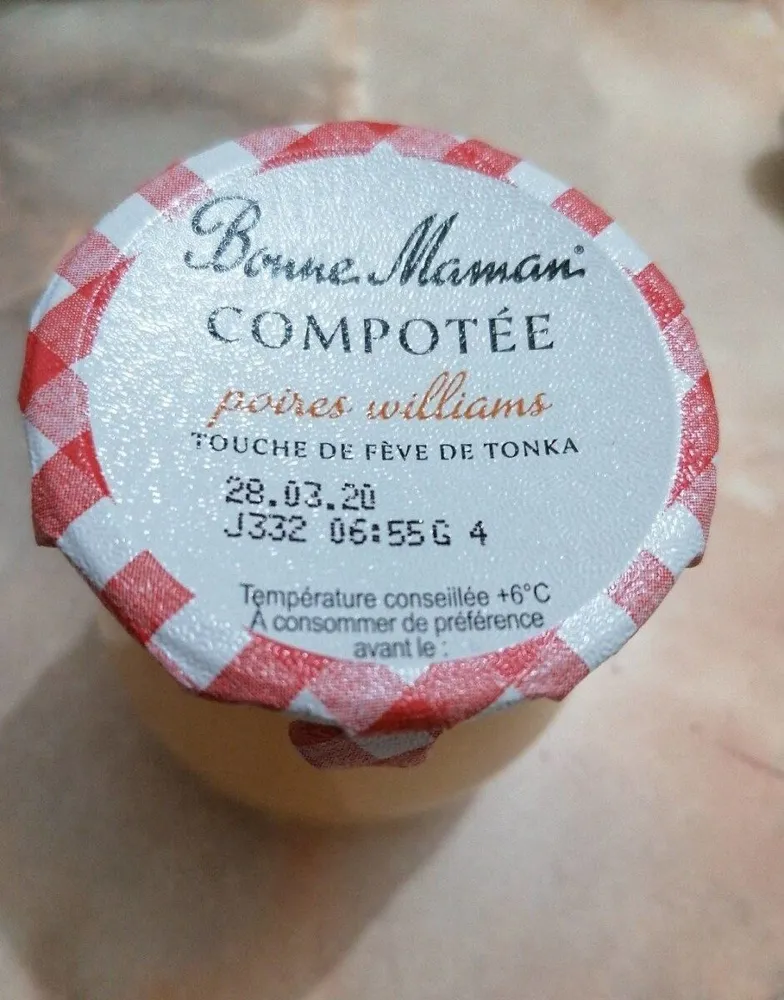 Compote Poire Williams touche fève de tonka